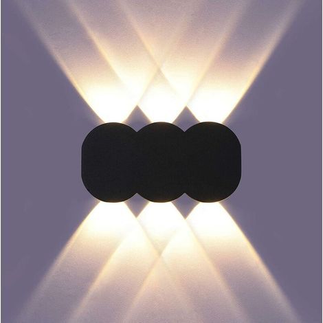 Moderne 6-W-LED-Wandleuchte für den Innenbereich, rechteckige Spot-Wandleuchte mit nach oben/unten gerichtetem Licht, Aluminium-Wandleuchte, warmweißes Licht (3000 K) für Wohnzimmer, Schlafzimmer, Tre (1/5)