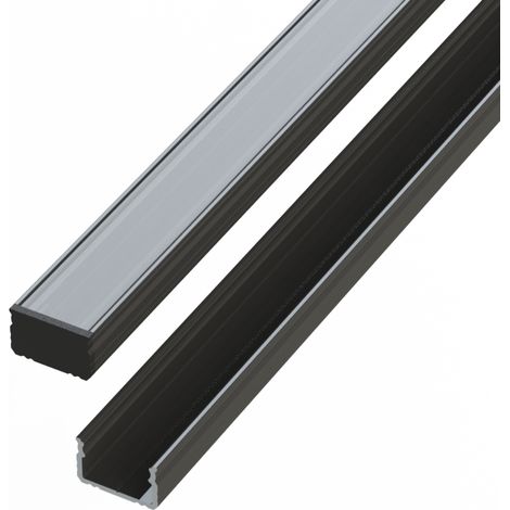 AL12-GLS2-AB-1000: Oberflächenprofil ALU anodisiert schwarz 9x16mm 1000mm OBERFLÄCHE anodisiert schwarz