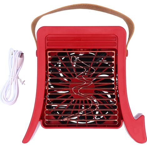 Ventilateur Brumisateur Portable USB Rechargeable Design Rétro Chinois Batterie 2000mAh Silencieux pour Salon Chambre Rouge (1/4)