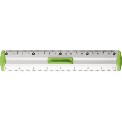 Righello in alluminio Tetis da 20 cm - preciso, verde con manico