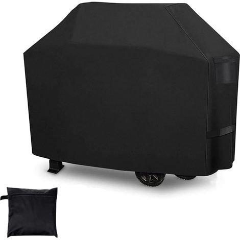 Grillabdeckung mit Lüftungsschlitzen, 57 Zoll, robust, wasserdicht, UV- und lichtbeständig, schwarz