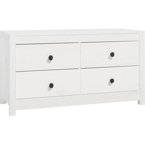 Mobiletto laterale pratico in legno 100 x 40 x 54 cm con ampi cassetti stile rustico legno di pino bianco 020048465