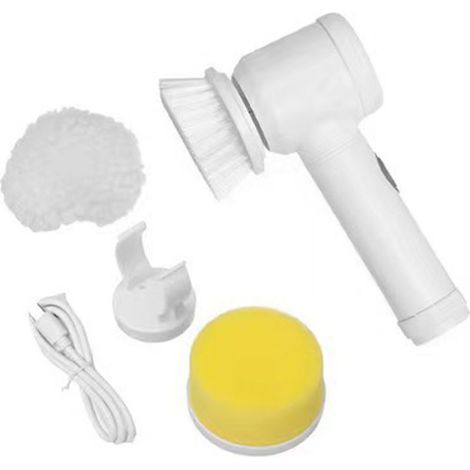 Frotteur Électrique Rotatif avec 3 Brosses Remplaçables - Nettoyeur pour Salle de Bain, Carrelage, Sol et Fenêtre - Batterie Intégrée (1/5)