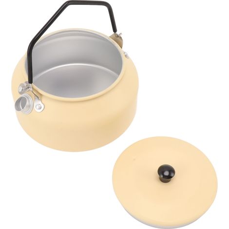 0,9-Liter-Campingkessel, Mehrzweck-Wasserkocher aus lebensmittelechter Aluminiumlegierung, tragbarer Teekessel für Camping, Picknick, Outdoor-Aktivitäten, Wandern, Khaki (1/5)