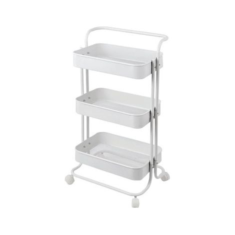 Carro con 3 estantes 43x34x80,5 cm – Estructura metálica – Organización del hogar