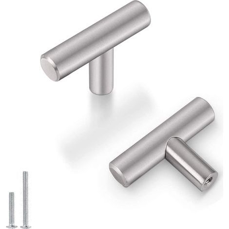 Lot de 20 Poignées de Meuble en Acier Inoxydable Argenté Doré Chaud Trou Unique Pour Porte D'Armoire (1/5)