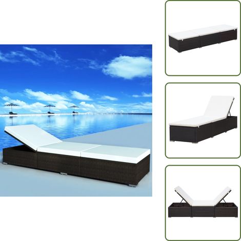Tumbona para jardín - vidaXL Tumbona con cojín ratán sintético marrón - Tumbona para patio