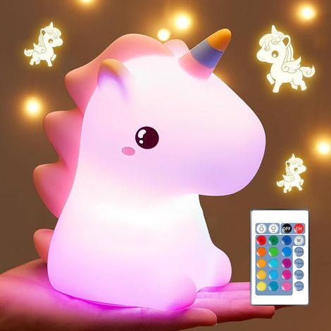 Veilleuse Enfant, 16 Couleurs Silicone, Lampe Chevet Rechargeable (1/5)