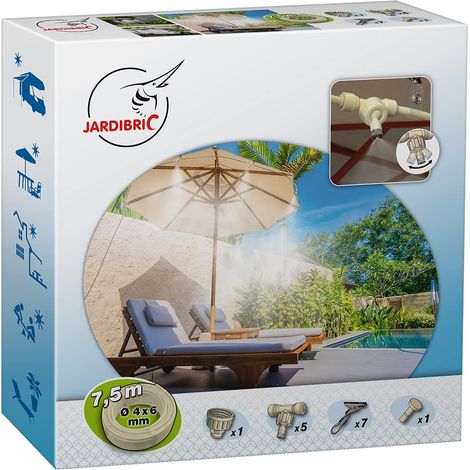 Jardibric – Kit de brumisation portable 7.5m – Accessoire pour pulvérisateur – Tuyau en plastique pour extérieur – Installation rapide et facile
