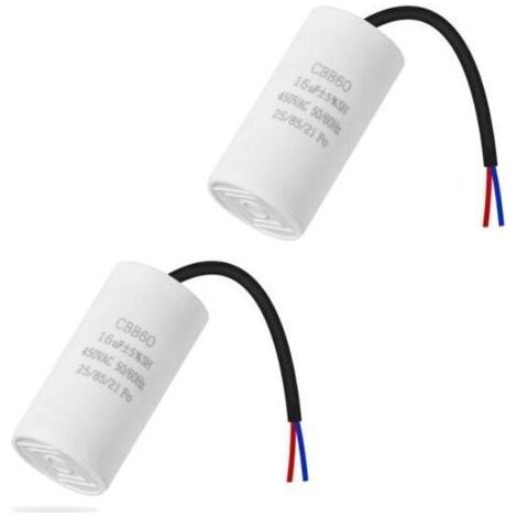 Condensateur de démarrage CBB60 16 µF 50/60 Hz, condensateur moteur, condensateur microfarad avec fil (1/5)