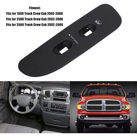 Housse Bouton de Fenêtre Avant Droit, Panneau de Commande Haute Dureté en ABS pour 1500 2500 3500 Crew Cab (1/5)