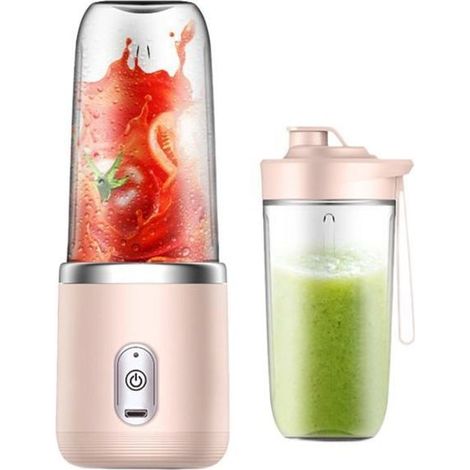 Tragbarer Standmixer – HANDEIU – Mini-Standmixer – 6 Edelstahlklingen – USB-aufladbar – Pink (1/5)