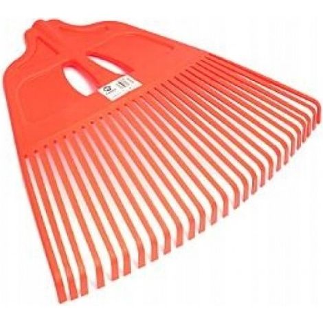 KOTARBAU® Rateau à Feuilles - Plastique - 27 Dents - Orange - sans Manche - Râteau Jardin - Balai à Gazon - Ramasse Feuilles - Léger - Résistant - Entretien Jardin