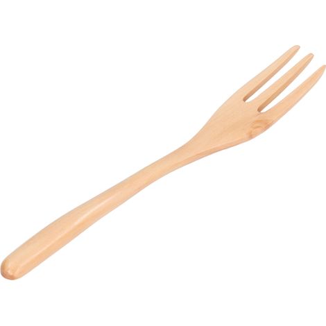 Fourchette à salade de fruits, fourchette en bois inoffensive, fourchette à dessert, couverts de cuisine pour le bureau et l'extérieur (1/5)