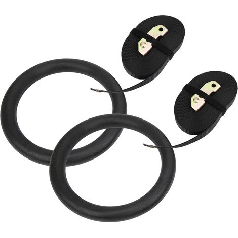 1 Paire d'Anneaux de Gymnastique Fixe pour Entraînement en Suspension, Fitness Intérieur, Noir (1/5)