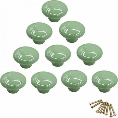 Handle- Green round porcelain knob, furniture knob, drawer knob, cupboard knob, ceramic handle, interior decoration makeover, vintage our drawer, cupboard, dresser, door (1/5)