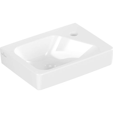 Villeroy & Boch Architectura - Lave-mains 36x27 mm, avec trop-plein, trou pour robinetterie à droite, blanc alpin 43863601
