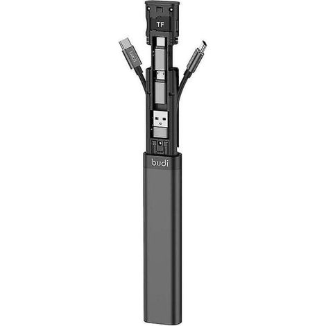 Budi Câble de charge et de synchronisation de données de voyage essentiel 9 en 1 (noir) (1/4)