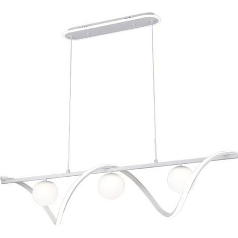 Lampada a sospensione Century, bianca, 151 W, 3000–6000 K, 12590 lm, luce ambientale, telecomando dimmerabile, 120x26 cm