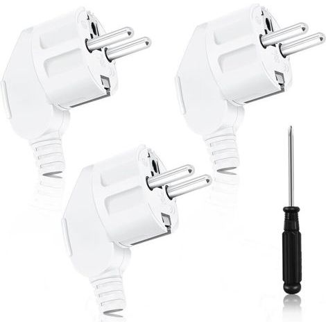 250V 16A Elektrostecker, Stecker mit Schutzkontakt und 1 Schraubendreher für 8-10 mm Kabel (1/4)