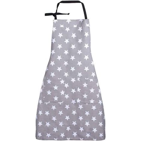 Küchenschürze (Grau), Kochschürze Damen, Verstellbare Baumwollleinen-Schürze für Familienrestaurant Barbecue (1/5)