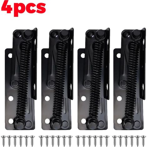 (noir - lot de 4) Charnières à ressort robustes pour tiroirs et portes de placards pliants, supports supérieurs relevables, outils de réparation (1/5)