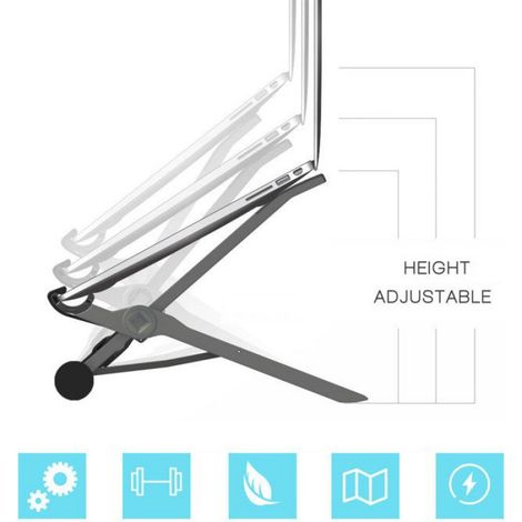 SHI- table d'ordinateur portable pliable Table du support d'ordinateur portable pliable Hauteur réglable inmatique rangement (1/5)