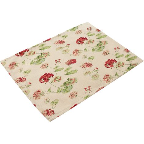 Nappe De Table En Coton Et Lin Motif Floral Pour Décoration De Salle À Manger Résistante À La Chaleur Lot De 6