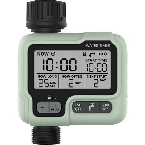 Programmateur Arrosage Minuterie Irrigation IPX5 Imperméable Arroseur Automatique Manuel avec Grand Écran LCD Facile Installation (1/4)