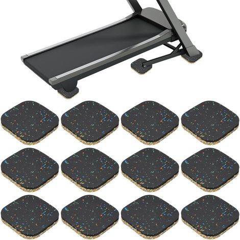 12 Pcs Tapis De Course, 4x4x0.6 Tapis De Sol Anti-Vibration en Mousse Haute Densité Anti-Bruit pour Équipement d'exercice pour Protection, Couleur Mixte (1/5)