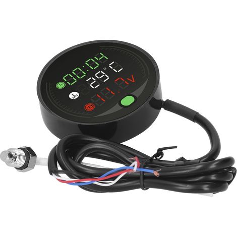 Voltmètre-minuterie universel à affichage numérique LED 9-24 V pour moto, rechargeable par USB (1/5)