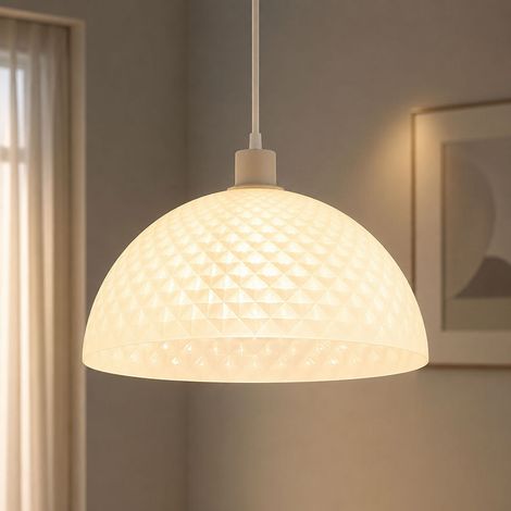 Hängeleuchte Pendelleuchte Esszimmerlampe Kürzbar Sand Glas Metall H 120 cm (1/4)