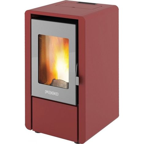 Stufa a Pellet FOCO Bordeaux - Modello Petit - Ad Alta Efficienza - Classe Energetica A+ - Stile Moderno - Dimensione Compatta (1/5)