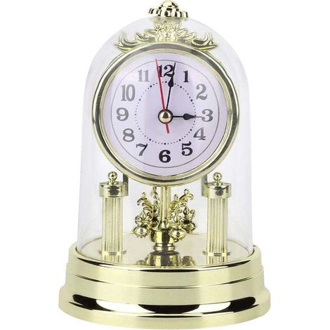 Reloj de sala de estar de estilo retro europeo, reloj de mesa silencioso antiguo, decoración del hogar (1/4)