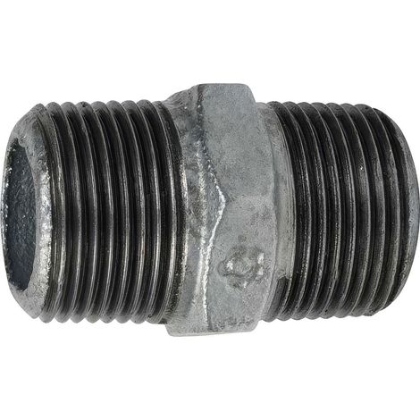 Mamelon Mâle-Mâle en Fonte Malléable Galvanisée 1/2'' (1/2)