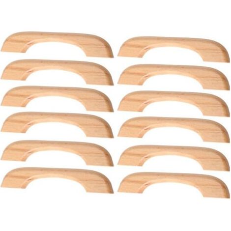 10 Pcs Poignée de Meuble en Bois Bouton de Tiroir de Porte Poignées de Placard pour Cuisine Armoire Commode (127mm Longueur Totale,Couleur Bois) (1/4)
