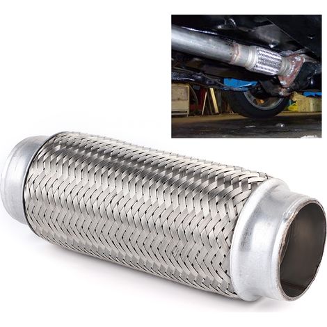 Tuyau flexible d'échappement en acier inoxydable, joint flexible, tube de réparation, accessoires automobiles 51 x 200 mm (1/5)