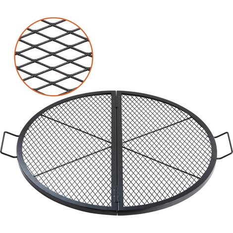VEVOR Griglia per Barbecue in Acciaio Rotonda Portatile Pieghevole, Diametro 91 cm, Portata max. 20 kg, Materiale Utensili per BBQ Affumicatori, Braciere, Picnic, Campeggio, Viaggio, Giardino, Cortile