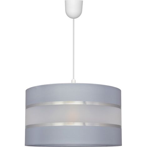 Helam HELEN Plafonnier Suspension Cylindrique Gris, Argent 35cm