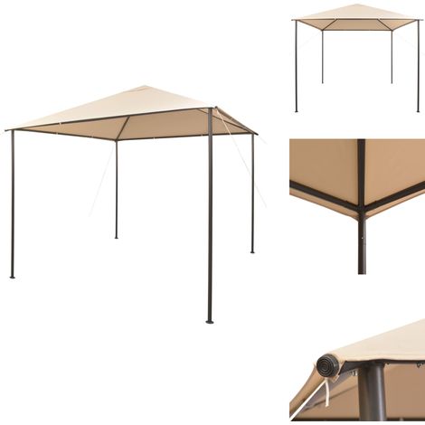 Chapiteau tente 3 x 3 m Beige Acier - Abri Extérieur - Chapiteau Pliable - Parasol - Fête De Jardin - Barbecue (1/5)