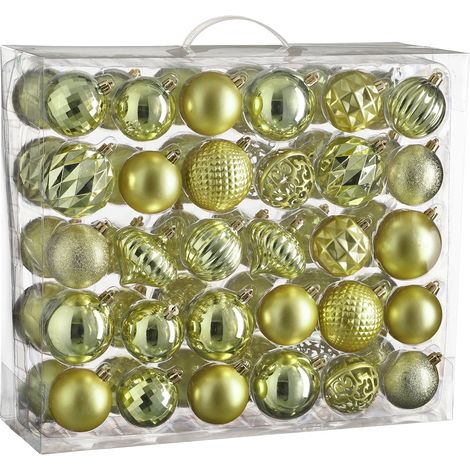 House of Seasons Ensemble de boules de Noël Vert clair H7xl7xL7cm (1/3)