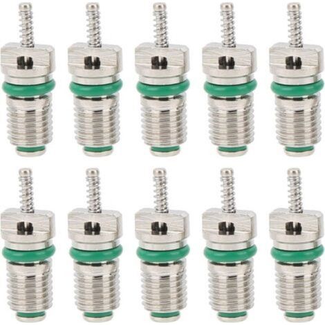 CSPARKV 10 Pièces Noyau De Valve De Climatisation, R134a Pièce De Climatisation Automobile Noyau De Valve Kit De Noyau De Valve De Climatisation pour La Plupart des Voitures (1/4)