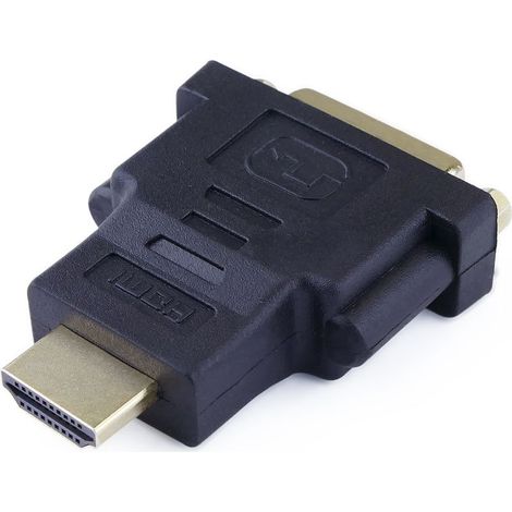 1 adaptateur HDMI-A mâle vers DVI-D femelle, compact, sans alimentation externe, pour connexion vidéo entre appareils HDMI et écrans DVI (1/4)