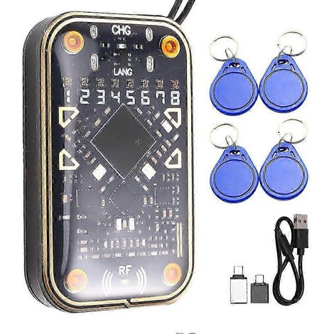 Émulateur de lecteur de puce RFID Chameleon Ultra V2.0 + porte-clés 4xCUID 125 kHz 13,56 MHz, décodage de cartes, duplicateur NFC simple WHBYV (1/4)