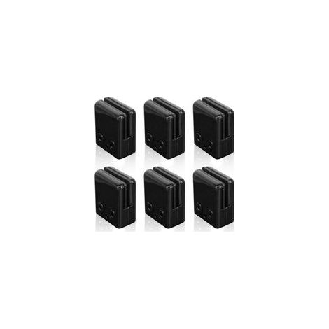 6pcs Pinces En Verre Noir 68mm,Acier Inoxydable 304 Clips En Verre RéGlables Support En Verre à Dos Plat Pour Balustrade Escalier