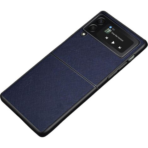 Elegante custodia per Samsung Galaxy Z Flip 3 con protezione per la cerniera, cover posteriore in pelle antiscivolo, progettata per resistere agli urti e per la ricarica wireless. (1/2)