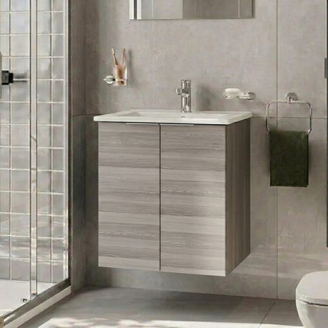 Vitra S20 Square Wall Hung 2-Door Vanity Unit and Basin 600mm Wide - Cordoba