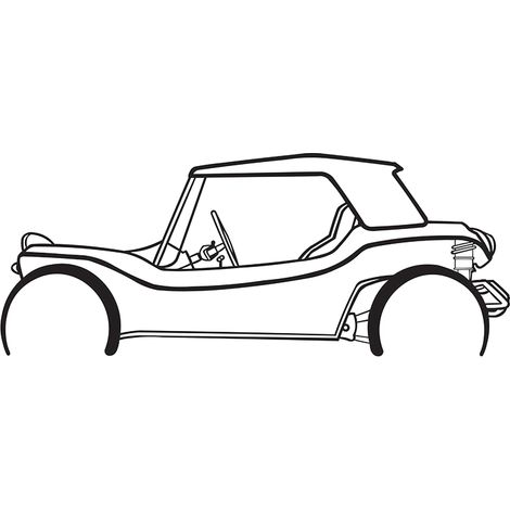 Buggy - DECORACIÓN DE PARED DE METAL - Silueta de Coche, Obra de Arte Icónica Retro y para la Decoración Interior de tus paredes - 100CM