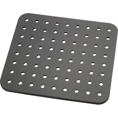 WENKO Tappetino per lavello Kristall nero - extra spesso, Plastica, 27.5 x 1 x 31 cm, Nero