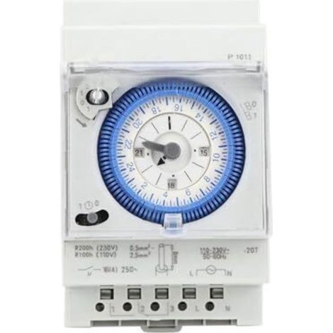 Programmateur Mécanique pour Piscine et Chauffe-Eau 16A 250V avec Réglage 15 Minutes et 24 Heures (1/5)